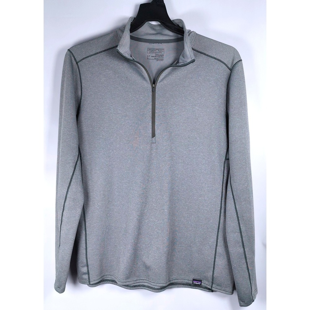 Patagonia Mid-weight Capilene 1/4 Zip Base Layer Top Shirt Size Large Dk Gray